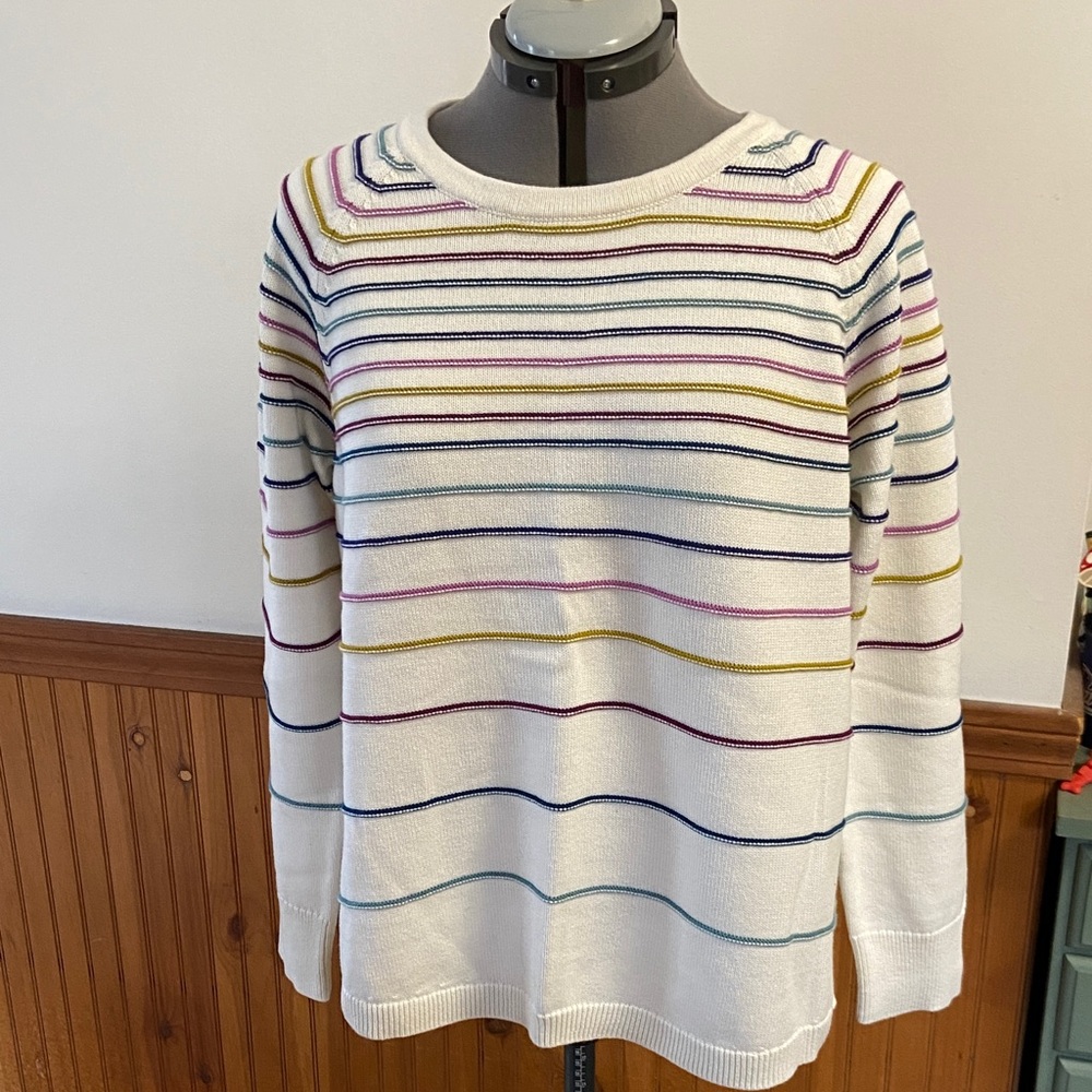 Talbots Multicolor Striped Crew Neck Sweater Size XL